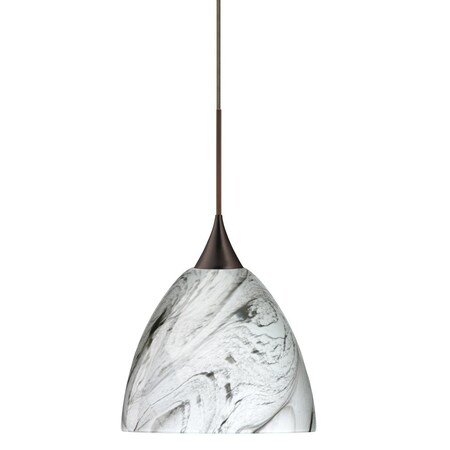 Besa Lighting Besa Pendant Sasha Bronze Marble Grigio 1x50W GY6.35 XP-7570MG-BR